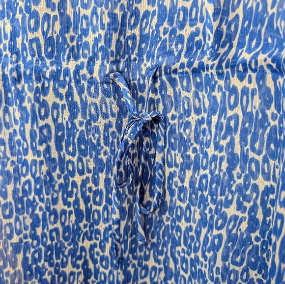 Kenneth Cole Reaction Blue White Swim Cover Up Embroidered Cut Outs Woman Small - Picture 7 of 10